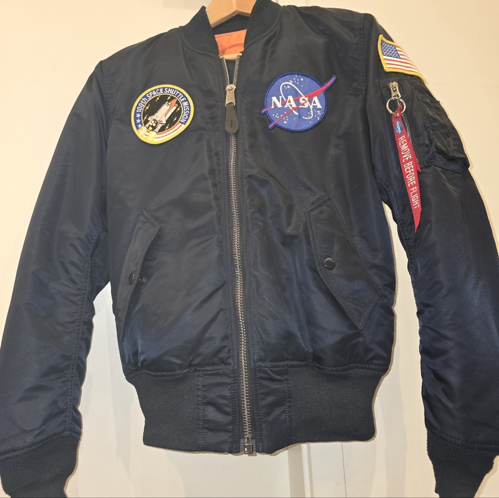 Alpha Industries Dark Blue NASA Bomber Jacket Unisex